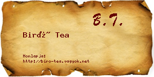 Biró Tea névjegykártya